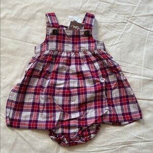 Tea Collections Plaid Baby Dress with Bloomers 18-24